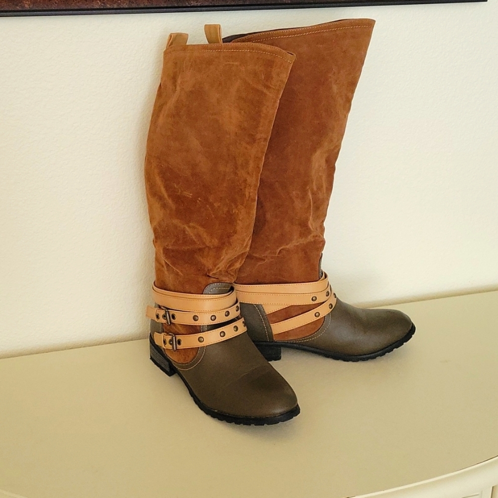New brown boots suade